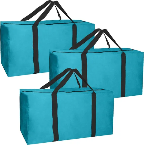 Jalousie Paquete de 3 bolsas de almacenamiento extra grandes y resistentes para mudanza, bolsas de almacenamiento para ahorrar espacio, bolsas de
