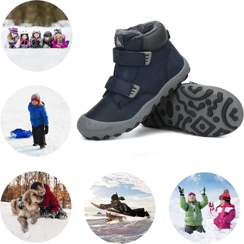 Miniatura 7 de Mishansha - Botas de senderismo para niños y niñas, longitud hasta el tobillo, resistentes al agua, antigolpes, antideslizantes, atléticas, para uso