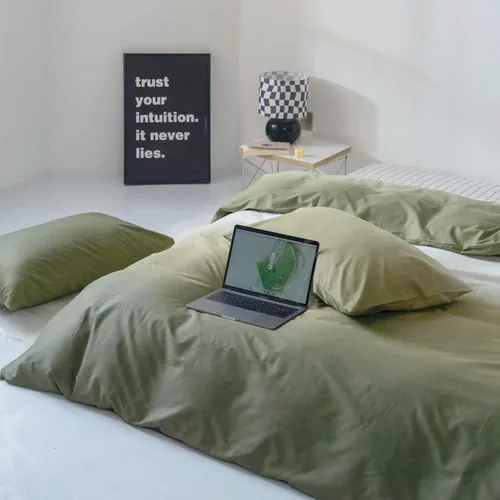 Miniatura 27 de CLOTHKNOW - Juego de edredón verde militar tamaño completo de 3 piezas, juego de ropa de cama verde oscuro, edredón suave con 2 fundas de almohada