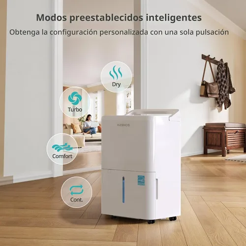 Miniatura 4 de Kesnos Deshumidificador Energy Star 2025 de 30 pintas para espacios de hasta 2500 pies cuadrados, deshumidificador silencioso para el hogar