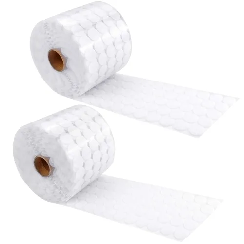 JANYUN Puntos autoadhesivos, 3/4" (20mm) 0.79 pulgadas de diámetro, puntos adhesivos blancos por detrás de gancho y bucle, puntos circulares,