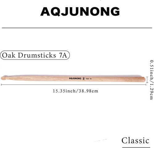 Miniatura 2 de Baquetas, baquetas 7A, 12 pares de baquetas clásicas de madera de roble para batería acústica y juego electrónico, accesorios profesionales