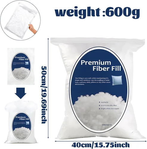 Miniatura 2 de Bupete Relleno de almohada de 21 oz/600 g, relleno de relleno de poliéster (1.8 oz ~ 4.18 libras), relleno para almohadas para manualidades