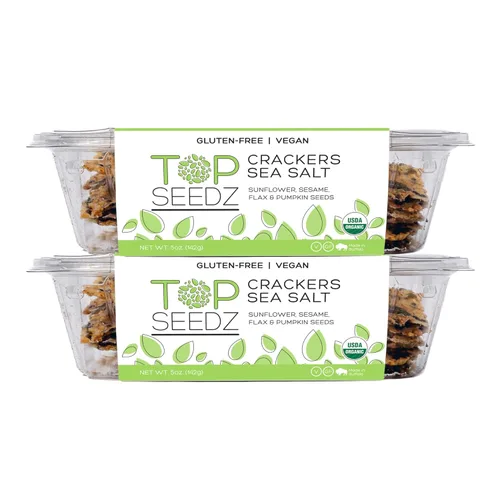 Miniatura 10 de Top Seedz Galletas de 6 semillas orgánicas certificadas sin gluten, paquete de 6 unidades, 5 onzas, galletas veganas saludables con proteína a base