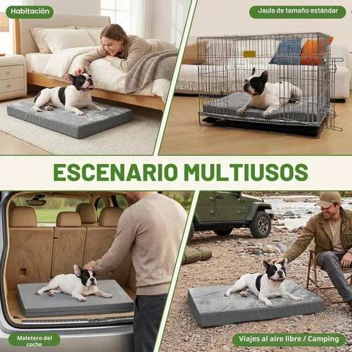 Miniatura 4 de Cama impermeable para perros pequeños, almohadilla para jaula de 24 pulgadas, cama ortopédica lavable para cachorros con funda extraíble reversible
