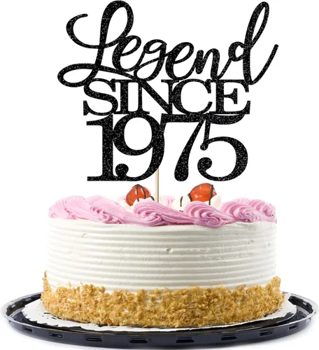 Miniatura 44 de Legend since 1973 - Decoración para pastel de cumpleaños número 53, decoración de pastel de feliz cumpleaños para hombres y mujeres de 53 años