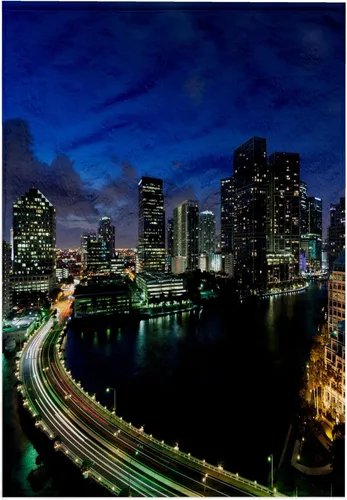 Miniatura 7 de 3dRose Paño de lavado 11x12 para cara y cuerpo - Estados Unidos, Florida, Miami, horizonte elevado de la ciudad de Brickell Key, noche. Florida