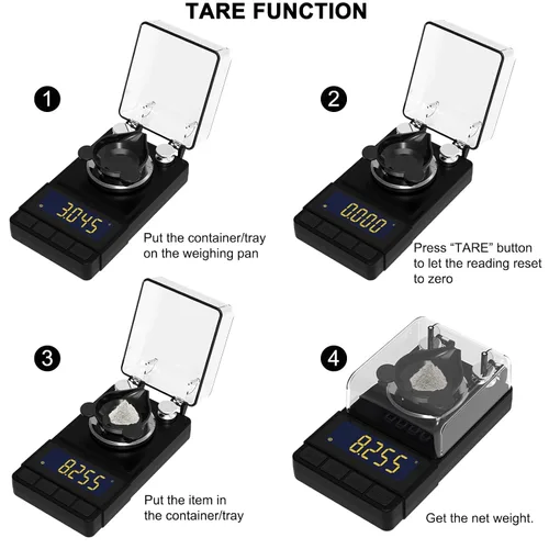 Miniatura 4 de MAXUS - Balanza digital de miligramos 50 g/0,001 g, balanza compacta de mg con peso de calibración de 20 g y accesorios, balanza de polvo negro