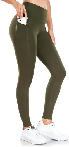 IBL Women's Buttery Soft Leggings with Pockets 27"- High Waist Tummy Control Workout Running Lounging Yoga Pants