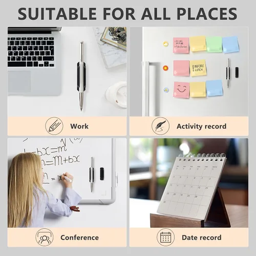 Miniatura 7 de Paquete de 10 soportes adhesivos para bolígrafos para escritorio, soporte de silicona para aula, accesorios para profesores y estudiantes, Negro