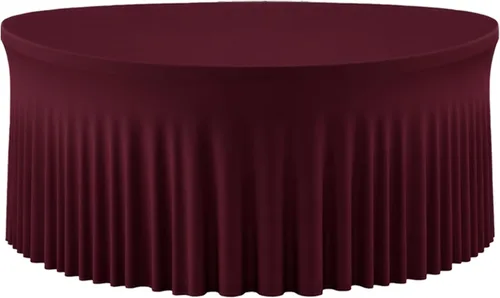 Miniatura 48 de 2 Pack White 72 inch Round Spandex Tablecloth, Washable Stretchy Fitted 6FT Round Tables,Elastic Edge with Skirt, Wrinkle-Free Table Cloths for