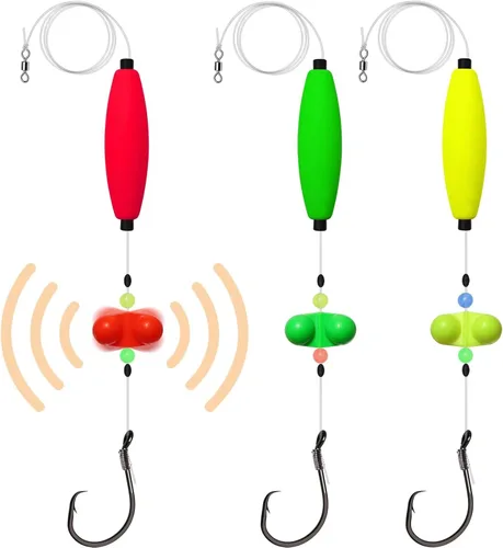 Miniatura 11 de Dovesun Pre-Tied Catfish Rig System, 23 Inch 55LB Santee Cooper Catfish Float Rig with Adjustable EVA Slip Float and High Carbon Circle Hooks 5/0