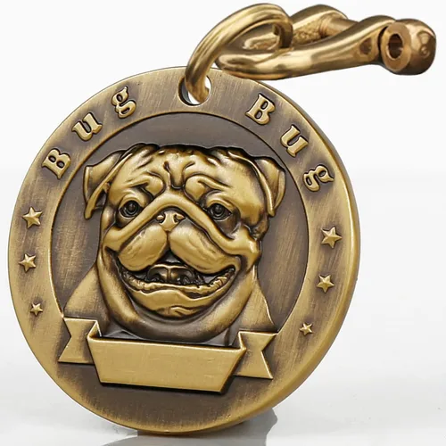 Miniatura 19 de Etiqueta de perro retro de cobre puro tridimensional con estampado de mascotas en relieve, etiquetas personalizadas para mascotas, etiquetas