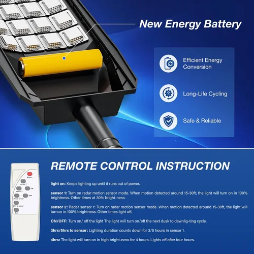 Miniatura 7 de WYWNA Farolas solares impermeables para exteriores, gran angular de 6500 K, luz de inundación solar con sensor de movimiento y control remoto, luz
