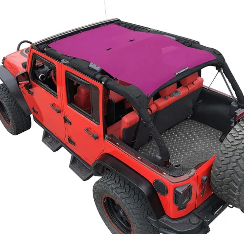 Miniatura 28 de Shadeidea JK - Parasol superior compatible con Jeep Wrangler JKU, cubierta de techo de malla suave (2007-2018) - Bloqueador de ruido de viento UV