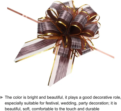 Miniatura 4 de MECCANIXITY 10 lazos grandes de 7 pulgadas para envolver regalos, cinta de organza, café, para cestas de boda, regalos de fiesta de Navidad