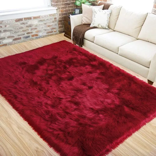 Miniatura 20 de LOCHAS Alfombra mullida ultrasuave, alfombra de pelo sintético de oveja, para el dormitorio, para colocar junto a la cama, para la sala