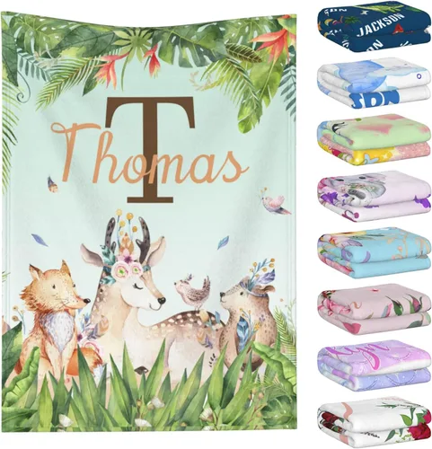 Miniatura 22 de Manta personalizada con nombre para niños y adultos, mantas personalizadas para niñas y niños, manta de franela personalizada con nombre