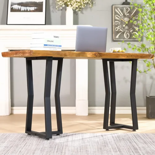 Miniatura 6 de Juego de 2 patas de escritorio de metal, patas de mesa en forma de T resistentes de 28 pulgadas de alto x 16 pulgadas de ancho, patas de metal