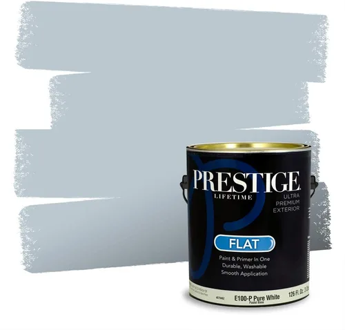 Miniatura 663 de Pintura Exterior + imprimación PRESTIGE, todo-en-uno, 1 galón, acabado mate, color comparable al Valspar* Royal Gray* VS151-Gris real