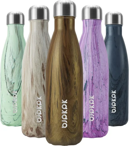 Miniatura 94 de BJPKPK Botella de Agua Aislada 17oz Botellas de Agua de Acero Inoxidable Apta para Lavavajillas Metal Térmica Mantiene Frío y Caliente, Gris Niebla