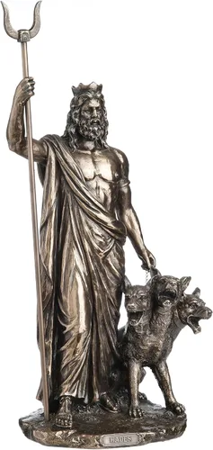 Miniatura 2 de Veronese Design Estatua griega de 12 7/8 pulgadas Hades del dios del inframundo fundido en frío de resina con acabado de bronce para decoración
