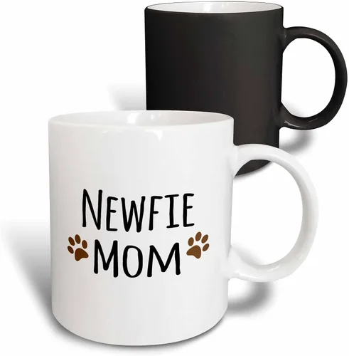 Miniatura 8 de 3dRose Newfie Dog Mom - Taza de 11 onzas, color negro