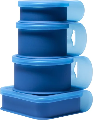 Miniatura 3 de Silipint Cuenco de silicona Go Go Connected con tapa, irrompible, no tóxico, apto para lavavajillas (moteado rojo, 30 onzas)