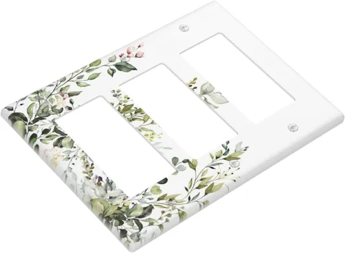 Miniatura 248 de Placa Decorativa de Pared de Granja Rústica con Cuerno de Madera para Puerta de Granero 1 Banda Duplex Cubiertas de Toma Eléctrica Soltera