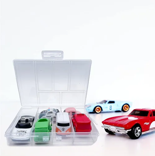Miniatura 6 de TeTeBak Caja Organizadora de Plástico con Divisores - 2 PCS Contenedores de Plástico Pequeños con Compartimentos, Caja de Almacenamiento de 6