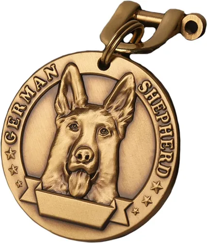 Miniatura 24 de Etiquetas de identificación para mascotas de cobre puro, etiquetas de nombre de perro personalizadas en relieve 3D con letras personalizadas