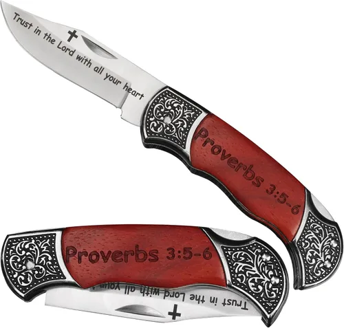 Miniatura 14 de Grabado Sea Fuerte y Valiente - JOSHUA 1:9 Regalos Católicos Cristianos Versículo Bíblico Herramienta Utilitaria, Escritura Bautizo Religioso