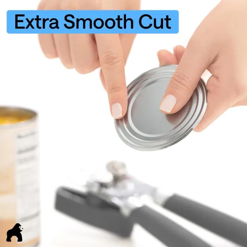 Miniatura 8 de GORILLA GRIP Abrelatas manual de acero inoxidable resistente con borde liso y abrebotellas, mango suave y cómodo, perilla giratoria de mano de gran