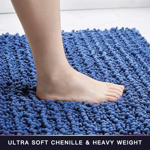Miniatura 22 de Walensee Alfombra de baño antideslizante (24x17 pulgadas, rosa polvoriento) absorbente de agua, súper suave, lanuda de felpilla, lavable a máquina