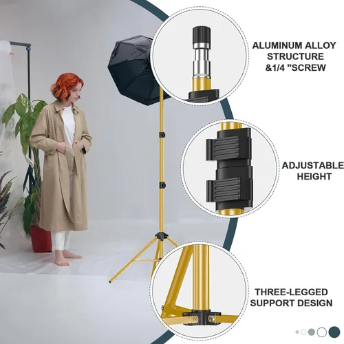 Miniatura 3 de EMART Soporte de luz de 7 pies para fotografía, soporte de trípode portátil para fotos y video, paquete de 2 soportes de iluminación con funda