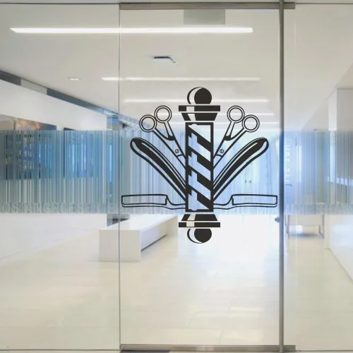 DigTour WallArt Adhesivo de vinilo alto para barra de peluquería para ventana de salón, ventana, decoración gráfica, bonita decoración gráfica