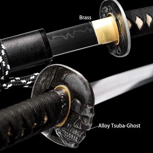 Miniatura 3 de Espada Katana Samurai, templada en arcilla, acero T10, Hamon real, espada completa Full Tang, hecha a mano, samurái, extremadamente afilada