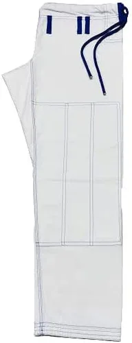 Miniatura 7 de Blanco Royal Blue Stitch Bjj Gi Jiu Jitsu Kimonos Gi 100% algodón Perl Weave 450GSM