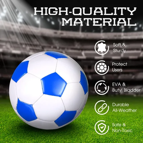 Miniatura 4 de HyDren 8 pelotas de fútbol a granel con bomba desinflada, tamaño oficial, pelota de fútbol deportiva para niños y adultos, juego para interiores