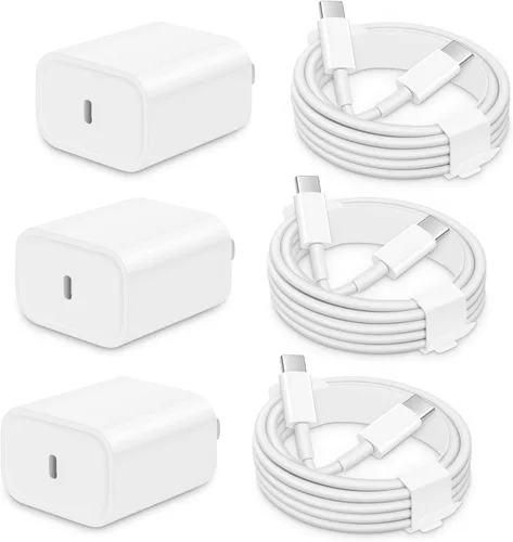 Miniatura 9 de AISNI Cargador para iPhone 17/16/15 de carga rápida, paquete de 3 bloques de carga USBC con cargador tipo C de 6 pies, cable de carga rápida