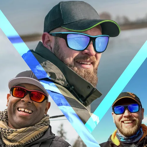 Miniatura 8 de KUGUAOK Gafas de sol deportivas polarizadas para hombres, para conducir, ciclismo, pesca, gafas de sol 100% con protección UV 3apck-negro+azul+azul