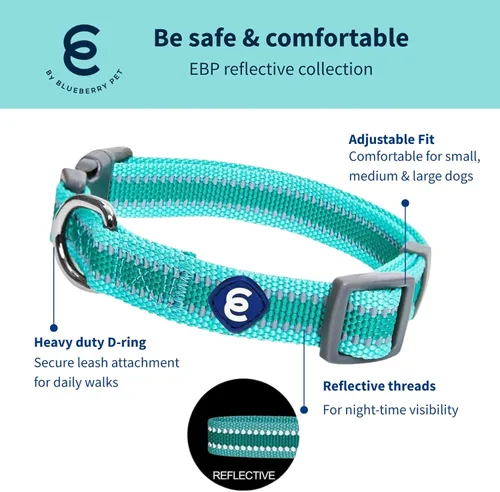 Miniatura 2 de Blueberry Pet Essentials - Collar para perros pequeños a juego, ajustable, clásico, de nailon, color sólido, para perros pequeños, collar