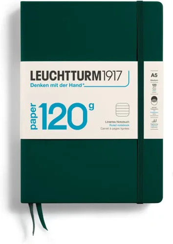 Miniatura 8 de LEUCHTTURM1917 - 120G Edición Especial - Cuaderno Mediano A5 de Tapa Dura Liso (Negro) - 203 Páginas Numeradas con Papel de 120gsm