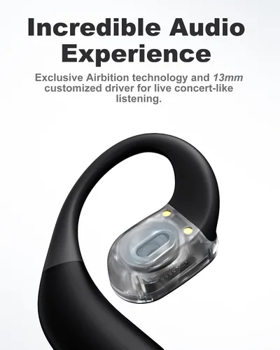 Miniatura 2 de Auriculares de oreja abierta, auriculares inalámbricos Bluetooth 5.3 con ganchos para los oídos, 75 horas de reproducción, carga rápida, resistente