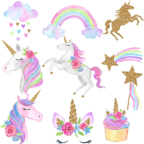 Miniatura 2 de Decoración de 30 unidades con diseño de unicornio para colgar, para fiestas, cumpleaños.