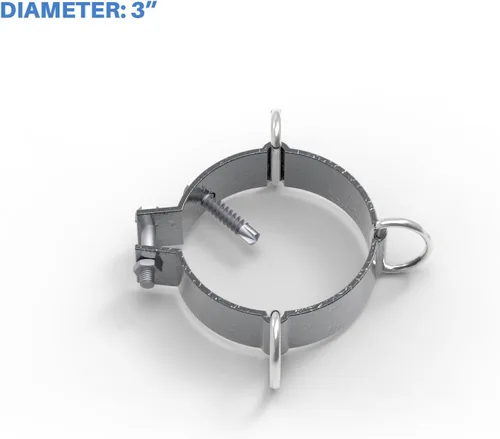 Miniatura 2 de E&K Sunrise - Abrazadera de anillo en D de 3 pulgadas de diámetro para toldo, accesorios de poste de vela, postes de soporte de toldo