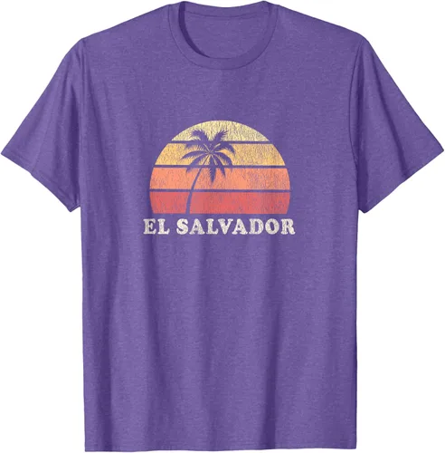 Miniatura 11 de El Salvador Vintage 70s Retro Throwback Design Camiseta, Azul