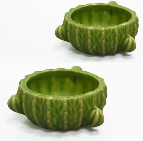 Miniatura 10 de Escondite de cerámica para hámster, enano y sirio con puertas dobles, casa escondida antimordeduras para ratones y jerbos (verde claro)