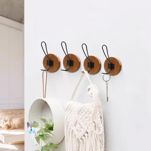 Miniatura 8 de Ganchos para toallas de baño, paquete de 2 ganchos de pared rústicos de granja para colgar batas, colgador de puerta autoadhesivo para colgar