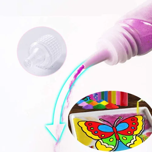 Miniatura 5 de Zddaoole Kit de Arena Artística de 32 Piezas - Arena Escénica de 12 Colores Con 20 Hojas de Tarjetas de Pintura de Arena Arte, Artes y Manualidades